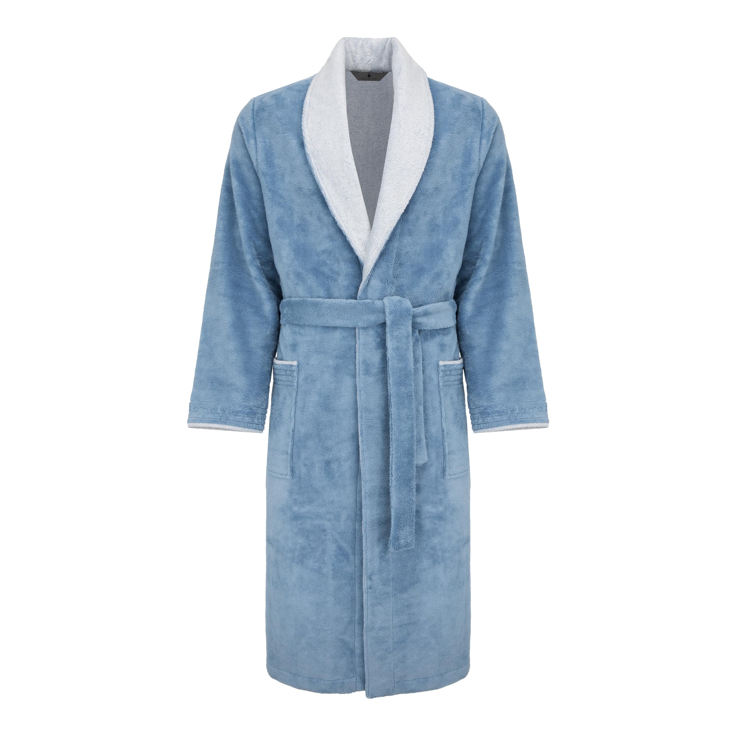 Revise RE-859 Men's Bathrobe with Bamboo Fibre Sauna Gown, blue, M