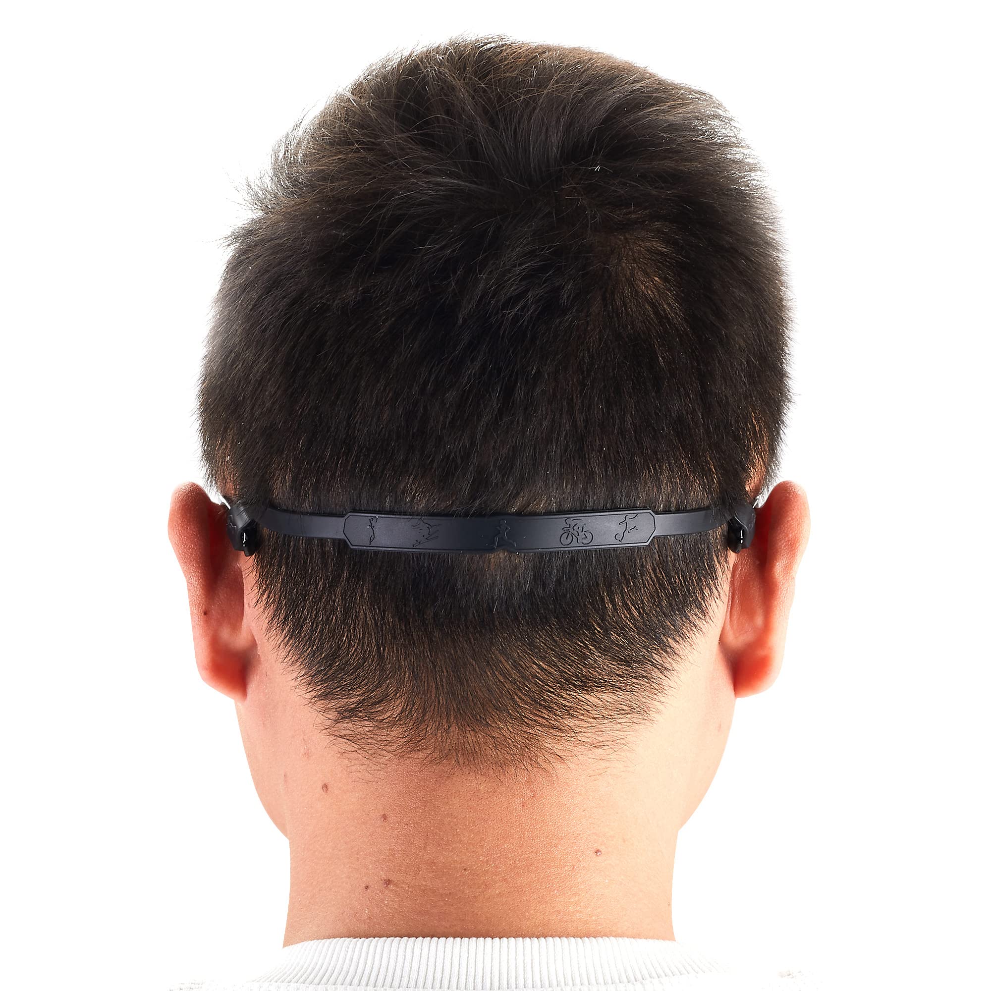 lvvfit Brillenband, rutschfestes Silikon-Brillenband, Brillenhalter, Sport, elastisch, weich, Sonnenbrillenhalter, für Kinder, Jungen und Mädchen, 22 cm (4 Stück, schwarz)