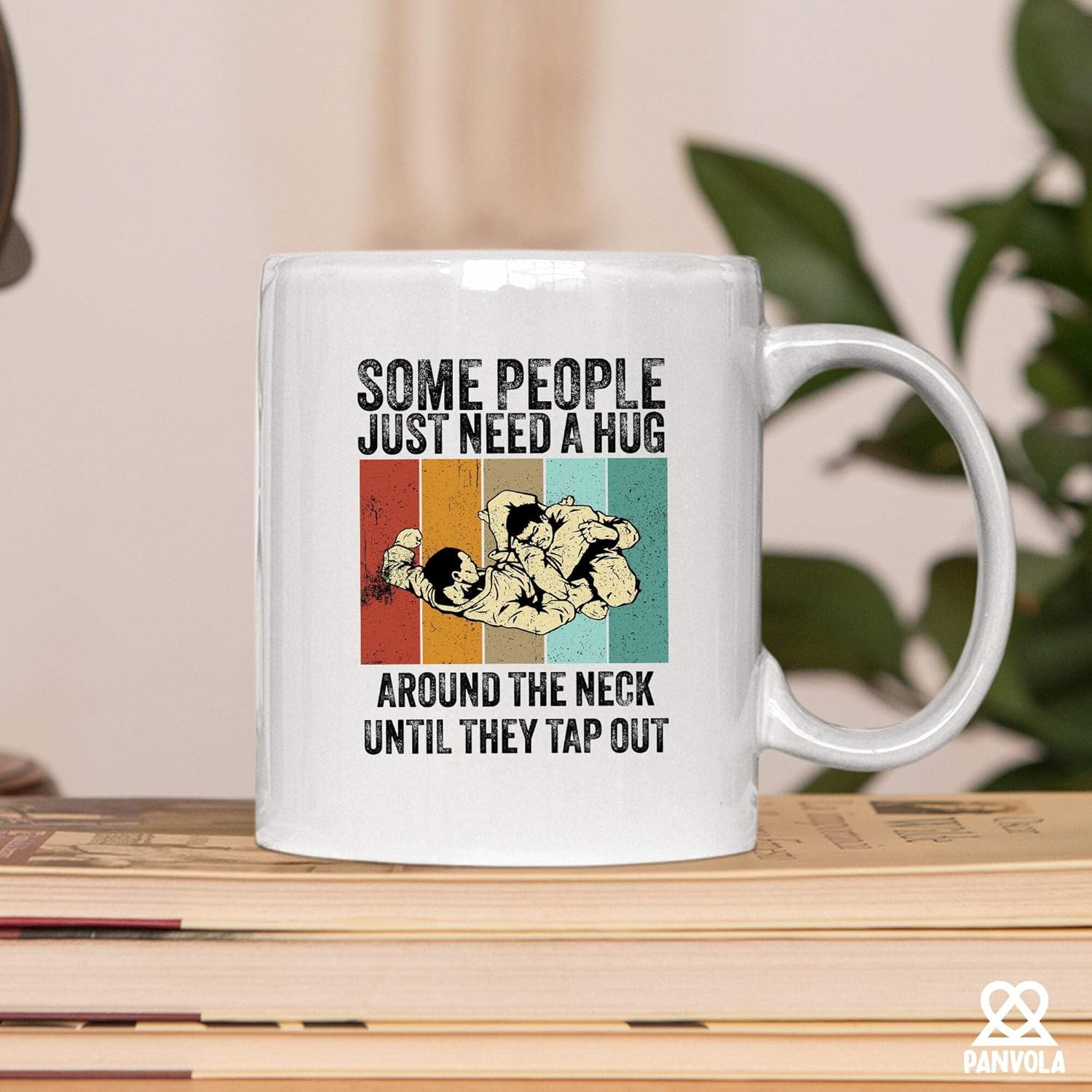 Some People Just Need A Hug Around The Neck Until They Tap Out Funny Jiu Jitsu Gifts Jiujitsu Coach Player Funny Sarcastic Novelty Drinkware Ceramic Mug 11 oz White - Image 5