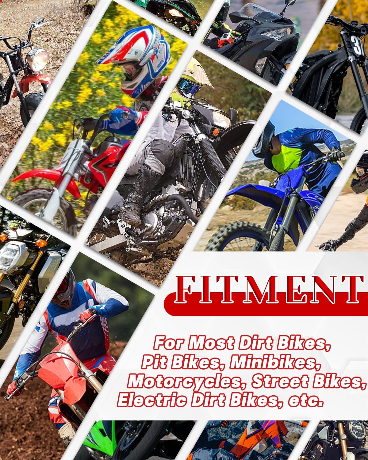 JFG RACING 7/8" 22mm Motorcycle Handlebar Kit With Cross Bar & Chest Pad & Grips for Most Dirt Pit Bike Motocross ATV Off Road, BLACK