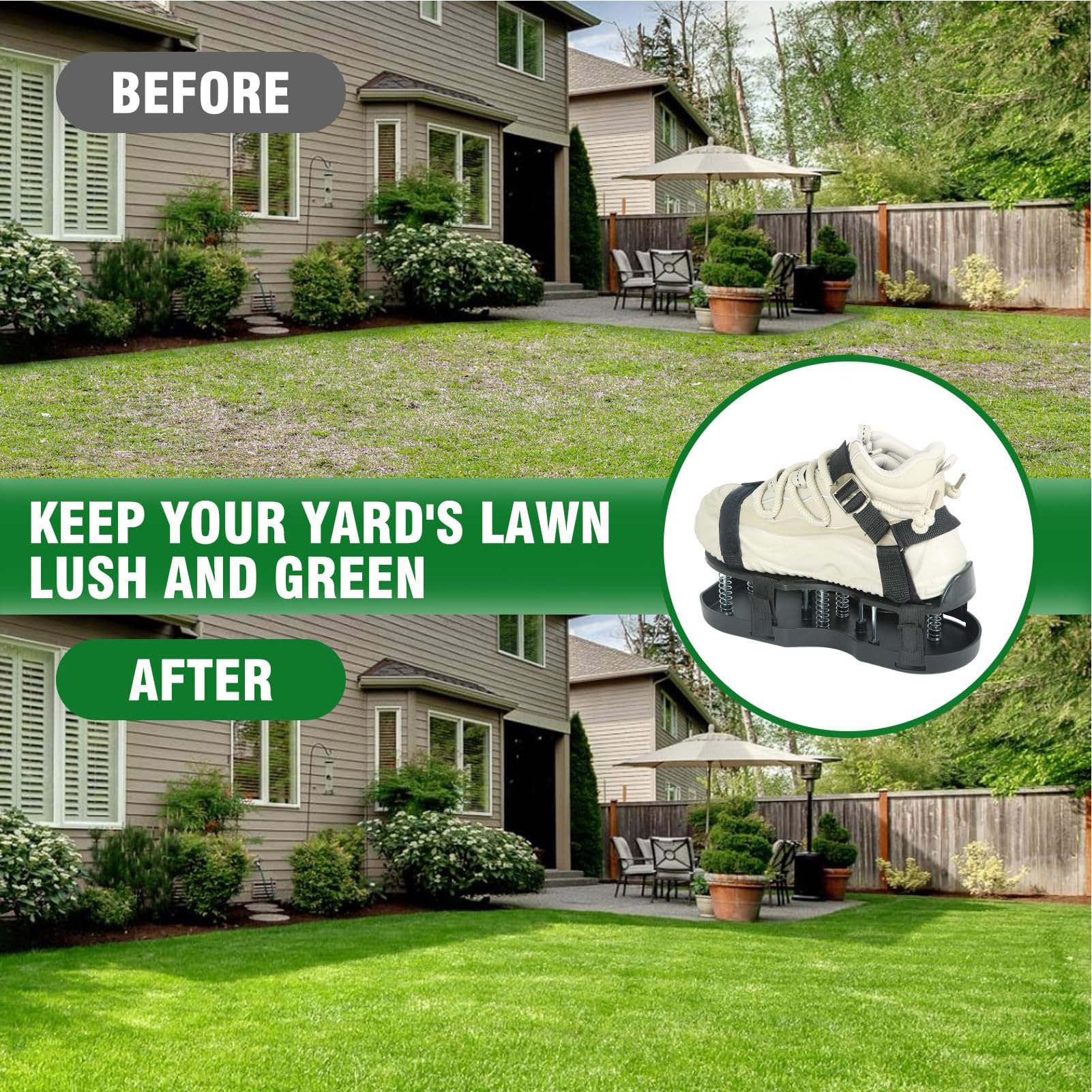 Grass Aerator, chaussures d'aération pour pelouse Aérateur de sol avec un