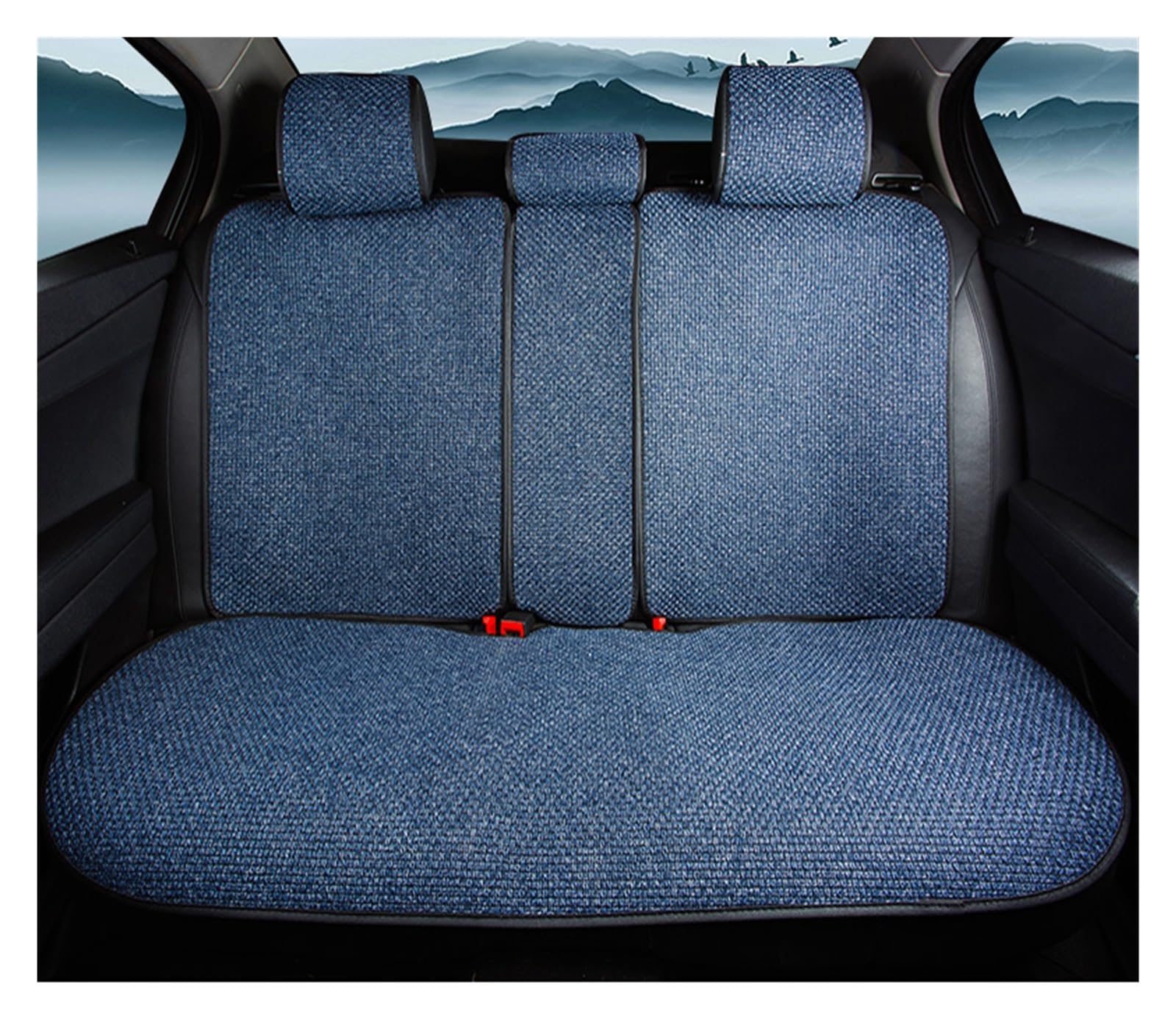 Housses siège voiture arrière bleues pour Land Rover Discovery et Evoque