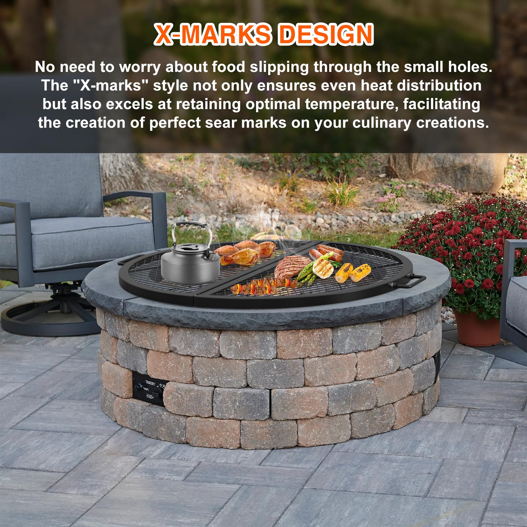 Onlyfire Foldable Fire Pit Grate - 30" -8