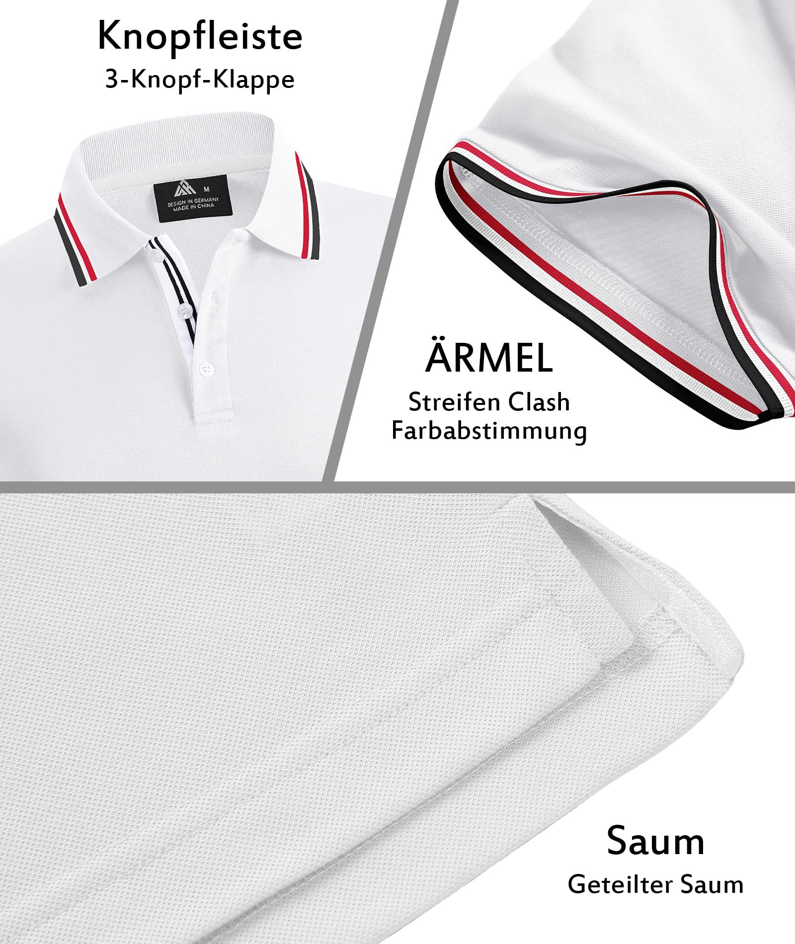 SwissWell Poloshirt Herren Kurzarm Atmungsaktiv Golf Tennis Sport Polo Shirts Sommer Freizeit T-Shirt