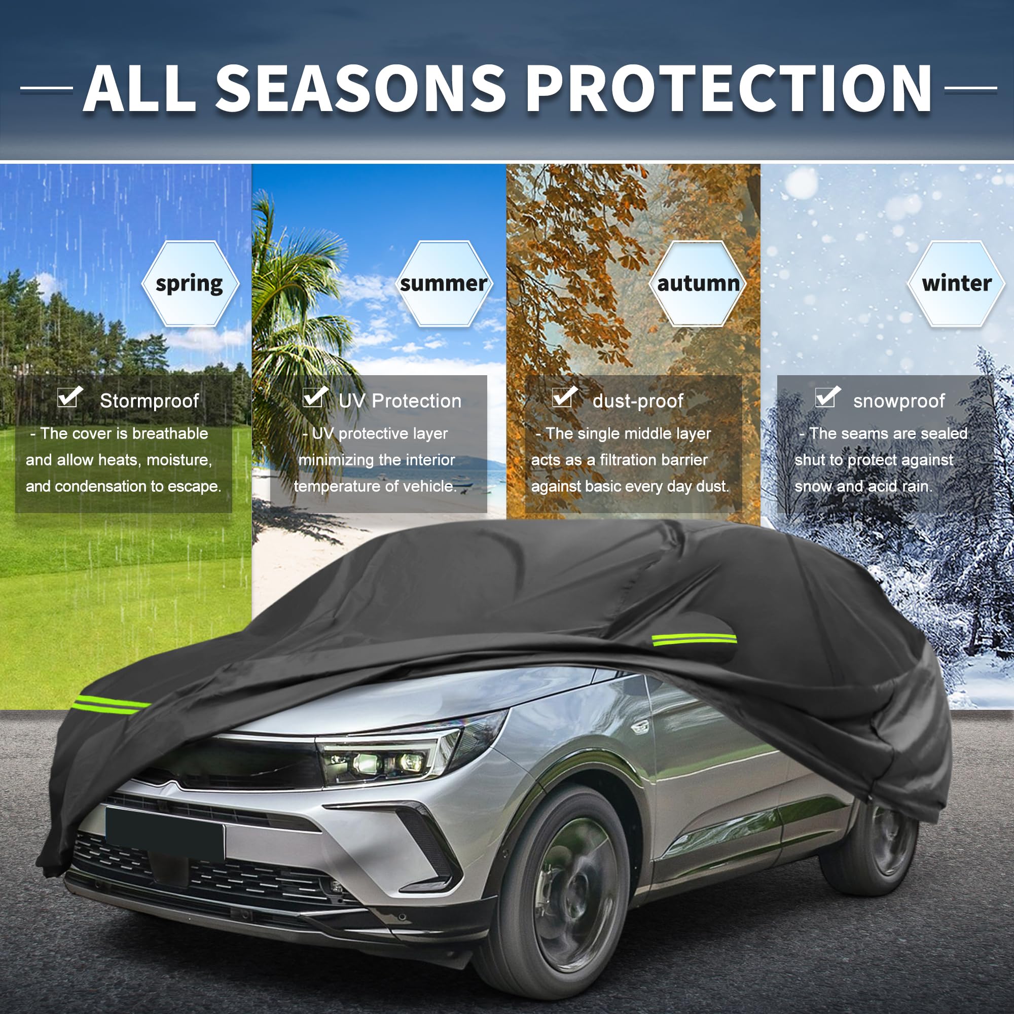 A ABSOPRO Funda De Coche para Opel Grandland X 17-24 1 Pc Impermeable