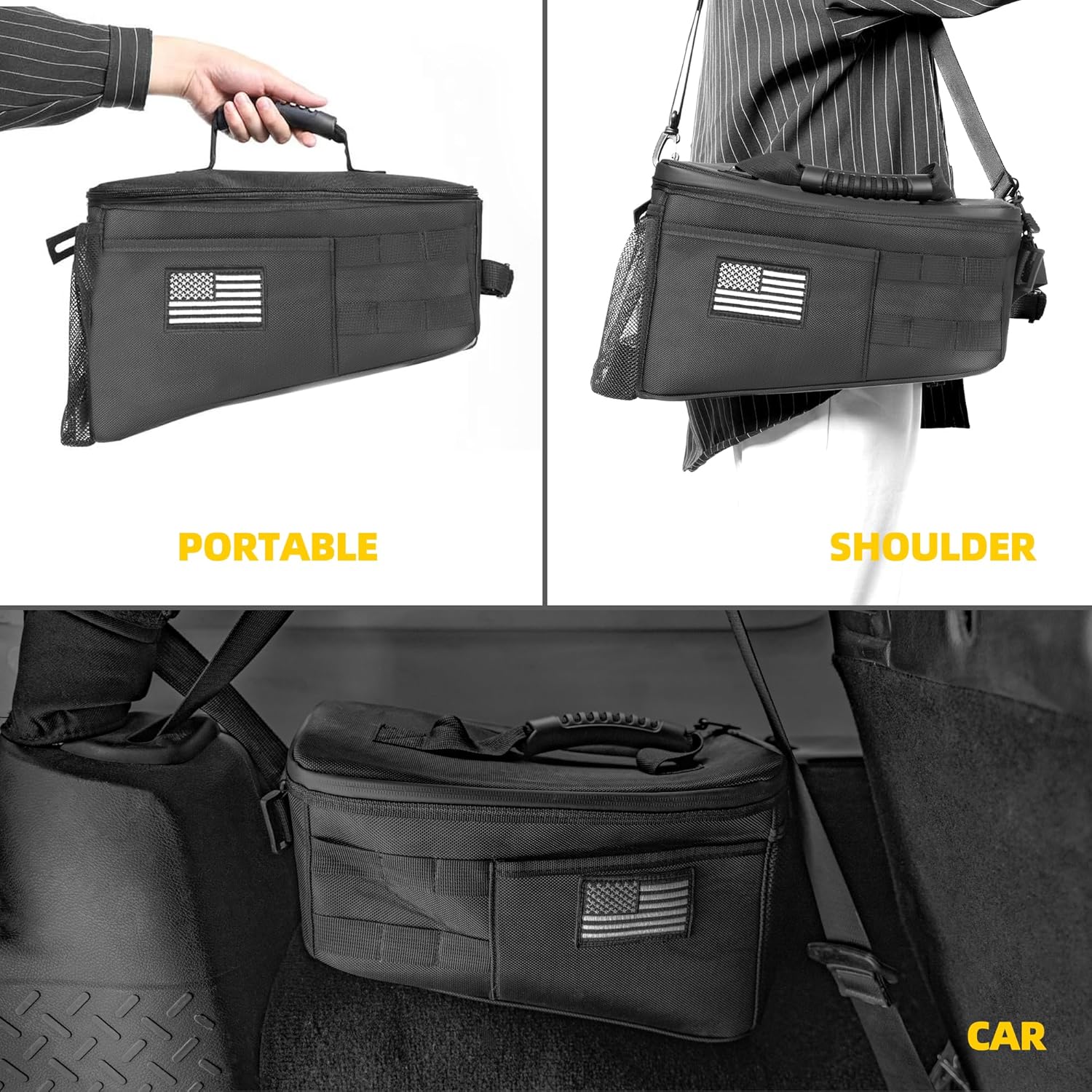 Door Storage Bags Compatible with Wrangler JK TJ LJ & Unlimited 2007-2017 4 Doors Tools Bag Wrangler Storage Bag Trunk Organizer Wrangler Interior Accessories(2-Pack)