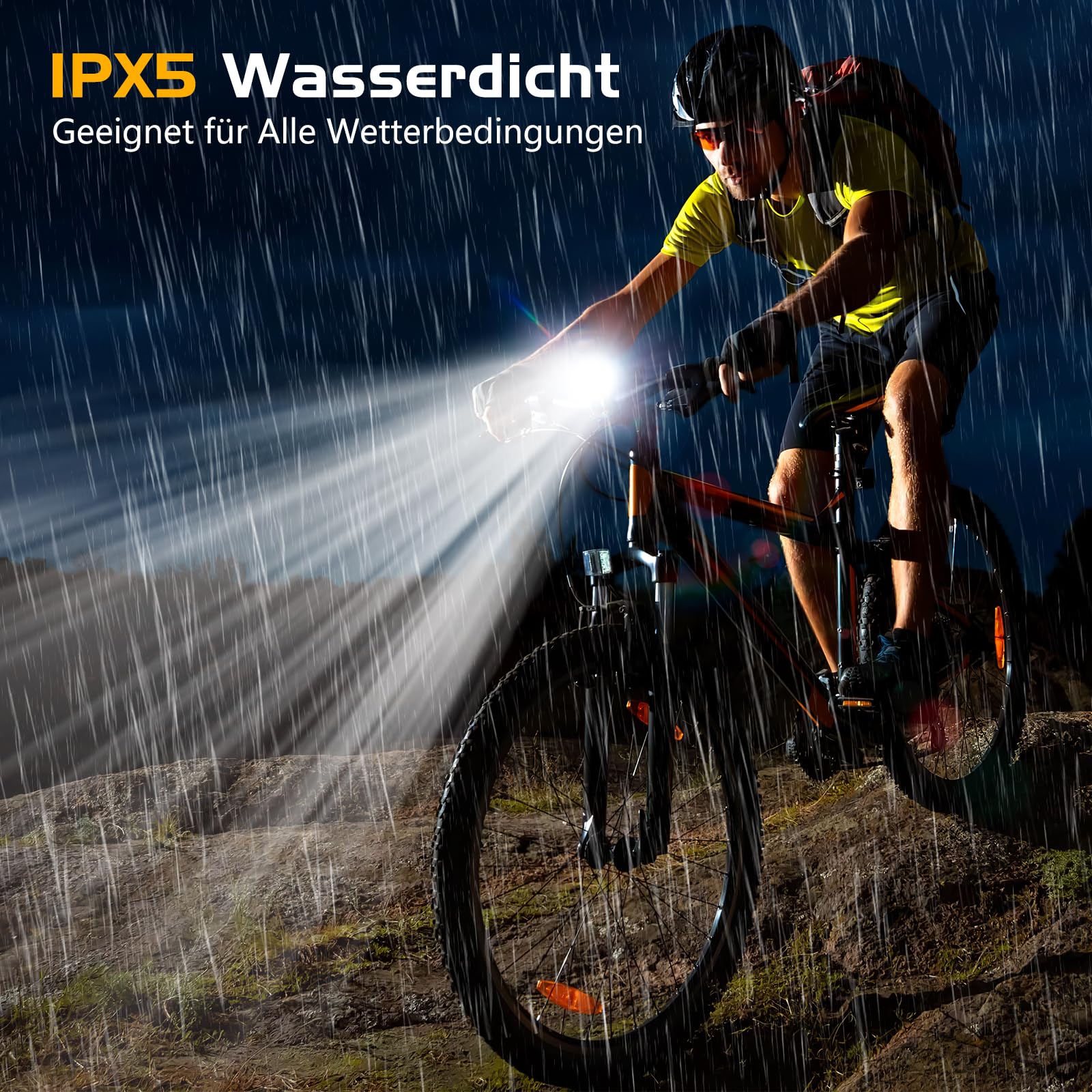 LED Fahrrad Licht Vorne Fahrradlicht USB C Aufladbar Fahrradlampe mit 1000mAh Akku, StVZO Zugelassen Fahrradbeleuchtung Vorne IPX5 Wasserdicht Fahrrad Frontlichter für Fahrrad Rennrad MTB Ebike Sport & Freizeit