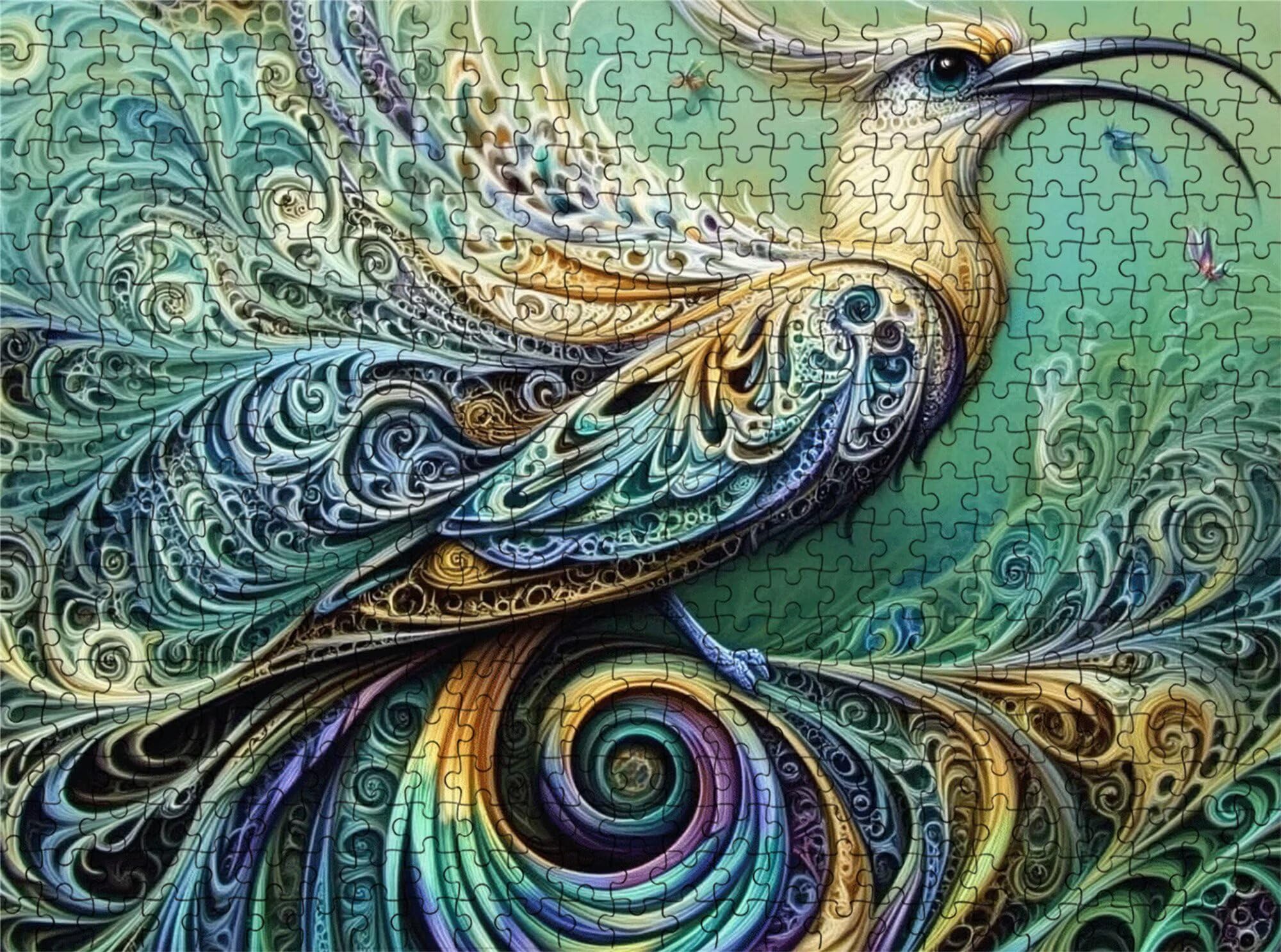 Abstrakcyjne puzzle ptak - Puzzle 3000 elementów dla dorosłych - Puzzle Gry Relaks - Dobre opakowanie - Druk w wysokiej rozdzielczości Jasne kolory - Wymagające drewniane puzzle s7h-430