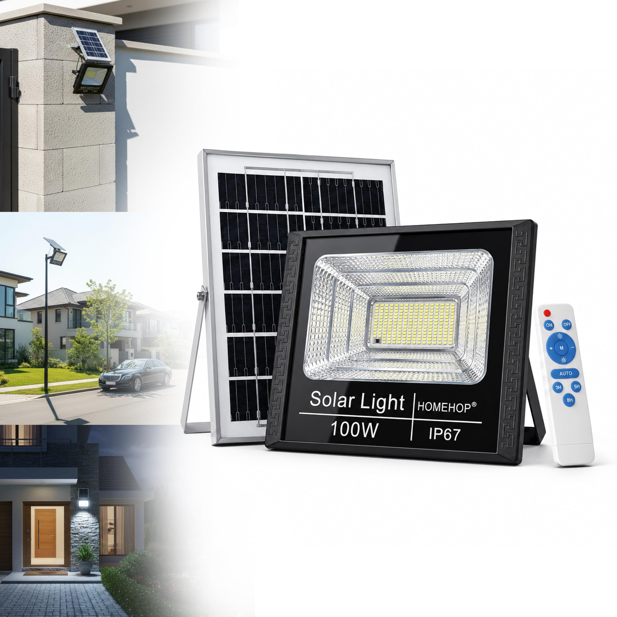 Homehop Solar Flood Light - 100W Outdoor Garden Light -1 Homehop Solar Flood Light - 100W Outdoor Garden Light -1