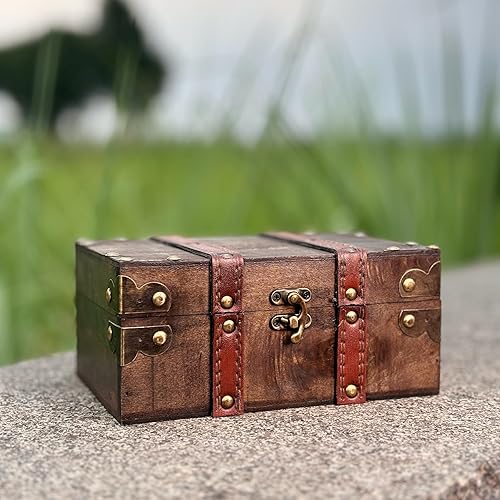 Miniatura 8 de Pentacle - Caja de almacenamiento de madera grabada con forro de terciopelo, altar celta y cofre de recuerdo para cristales, tarot y suministros de