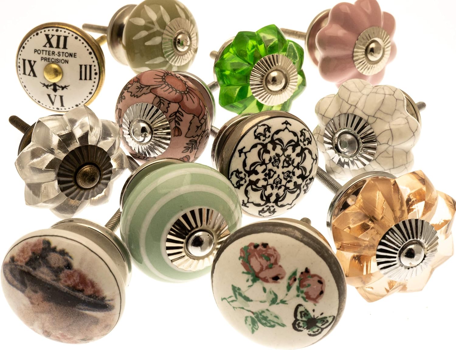 Mango Tree Vintage Handcrafted and Glass Cupboard Knob, Collection, Elegant Drawer Pull for Cabinets Wardrobes and Dressers