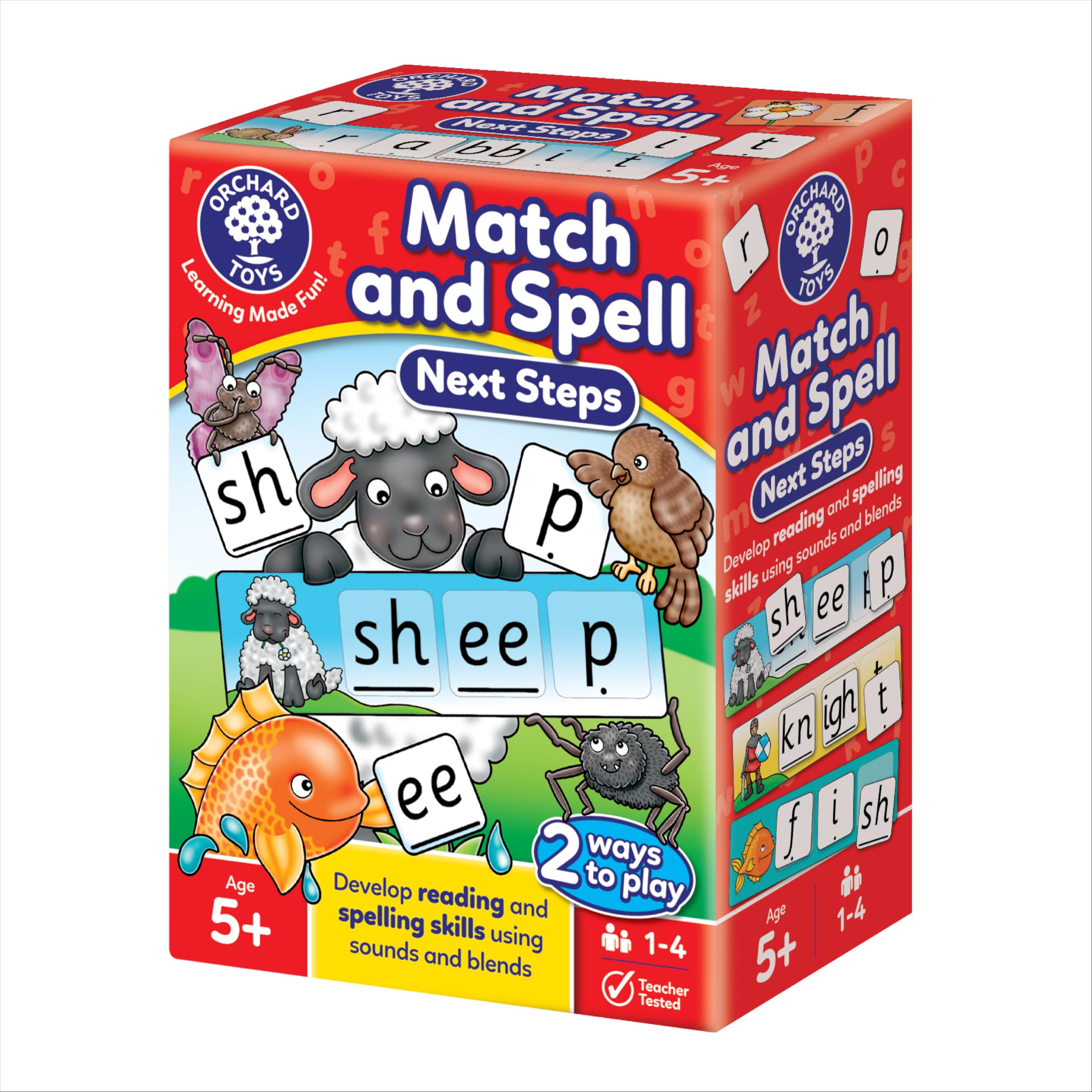 Orchard Toys Match and Spell Next Steps, Educational Spelling Game Age 5+, Helps Teach Phonics and Word Building using Sounds and Blends.