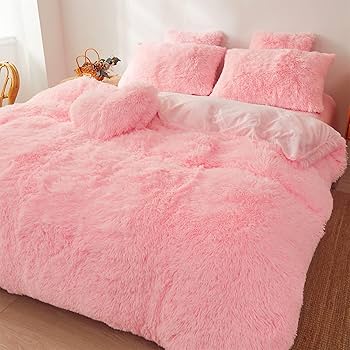 Amazon.com: Pink Fluffy Comforter Cover Set King- Ultra Soft