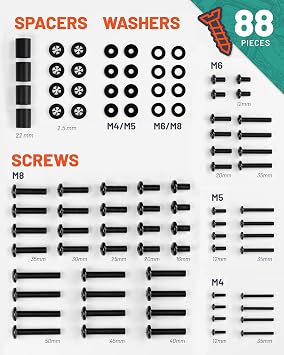 ECHOGEAR Universal TV Mount Hardware Pack - Replacement Hardware Mounting Kit for TVs up to 80 - Includes M4, M5, M6 & M8 Screws