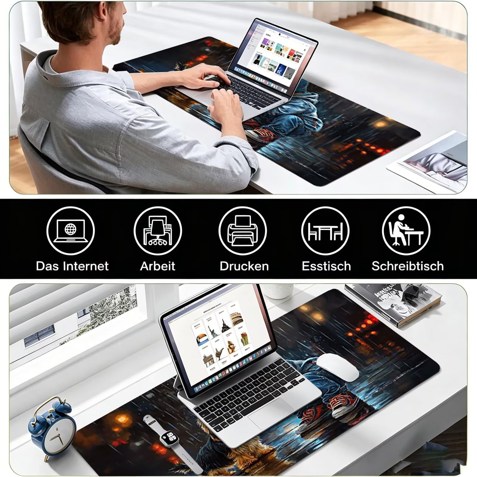 Tappetino Mouse Gaming, 1200x600mm Tappetino Mouse XXL cane 0c0-242 | Mouse Pad Grande, Ottimizzato per i Sensori da Gioco, Migliora Precisione e Velocità, per Mac e PC, ragazzo