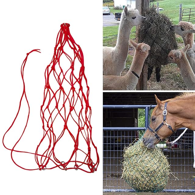 Foto 8 de 8 de SPONGL Bolsas de heno para pienso de 91 cm de largo, con agujero para colgar, red para heno