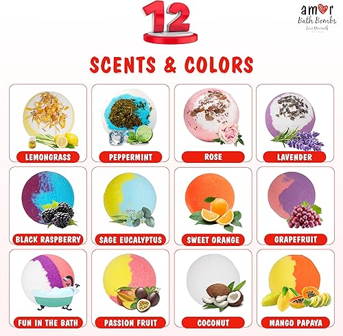 Miniatura 2 de 10 bombas grandes de baño, hechas en Estados Unidos. set de regalo, burbujas ultra suaves del baño, más de 200 diferentes variedades, caja de regalo