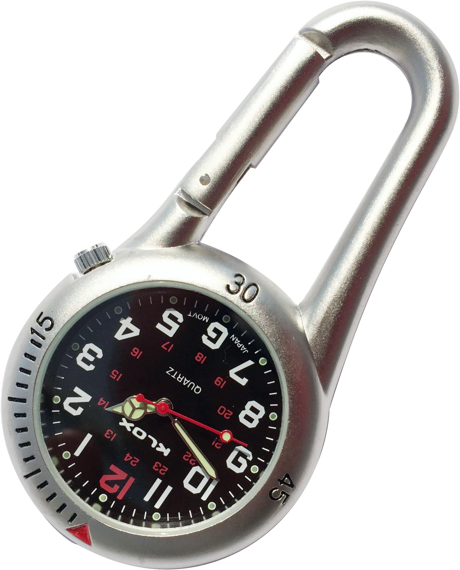 Clip On Watch - Silver with Black Dial