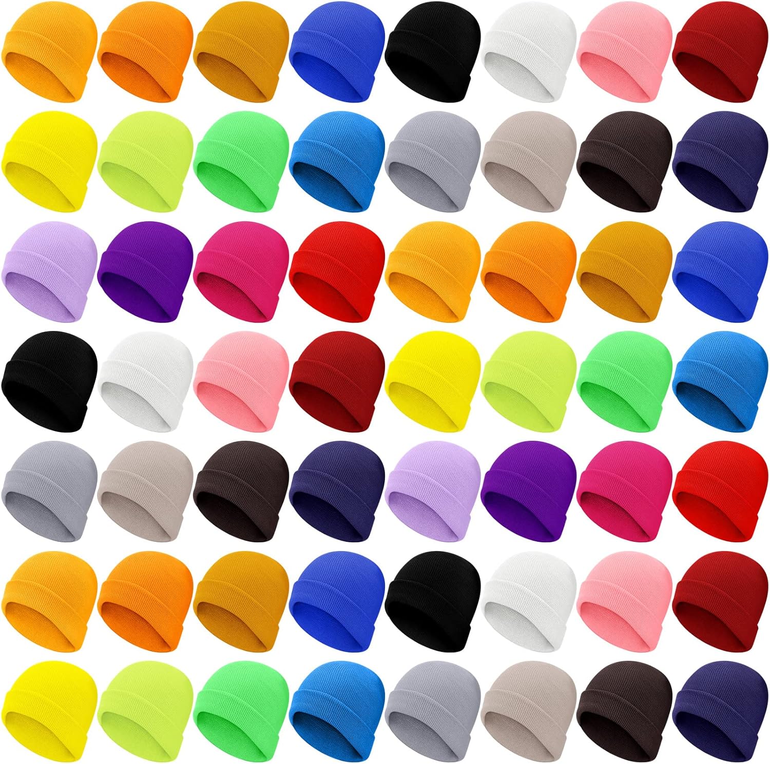 Xtinmee 100 Pack Kids Winter Knit Beanie Hats Bulk Warm Cold Weather Hats for Girls Boys Children Outdoor Homeless Charity