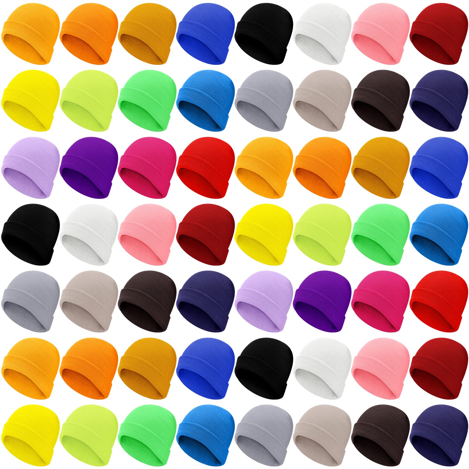 Xtinmee Paquete de 100 gorros de punto de invierno para niños, a granel, cálidos y fríos para niñas y niños, para exteriores, sin hogar, caridad