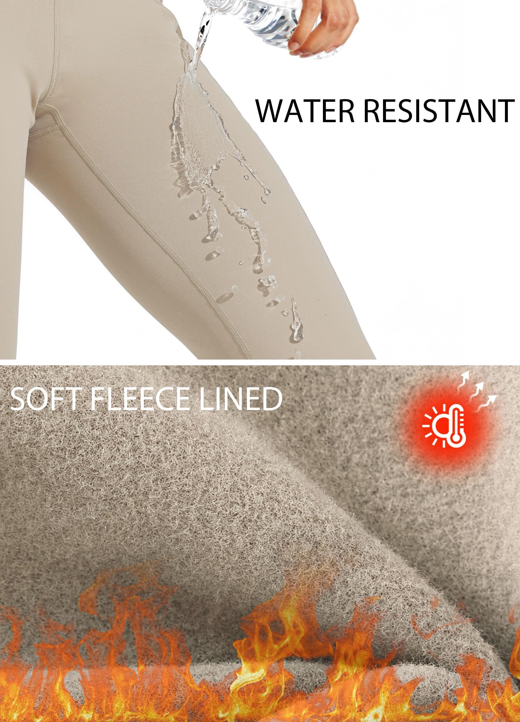 WILLIT Leggings con forro polar para mujer, resistentes al agua, térmicos, para invierno, yoga, correr, cintura alta