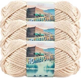 (3 Pack) Lion Brand Yarn 135-099L Hometown Yarn, Los Angeles Tan