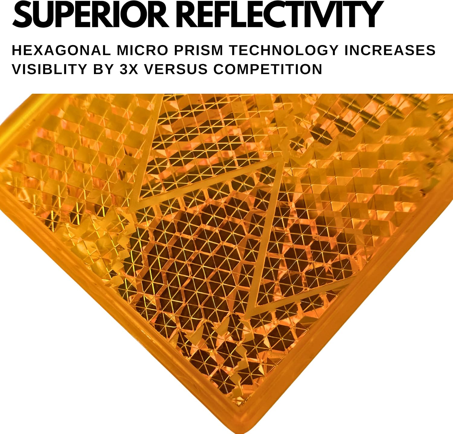 All Star Truck Parts 3-1/8" Rectangular Stick On Reflector - Trailers, Trucks, Automobiles, Mail Boxes, Boats, SUV's, RV's, Industrial Strong Adhesive DOT/SAE Approved (Amber, 2)