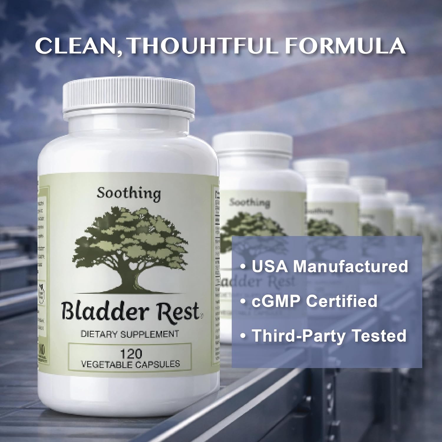 Bladder Health & Pelvic Discomfort* - Natural Lining Support* -120 Capsules - Made in The USA