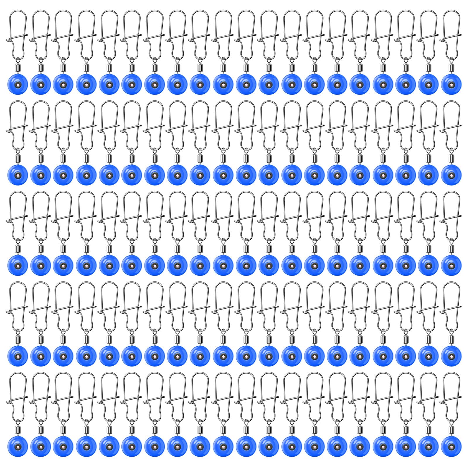 Hsioluted 100Pcs Fishing Line Sinked Slides Fishing Float Connector Hook Shanks Clip Connector Saltwater Tackle Equipment Line Hook Swivels Shanks Clip