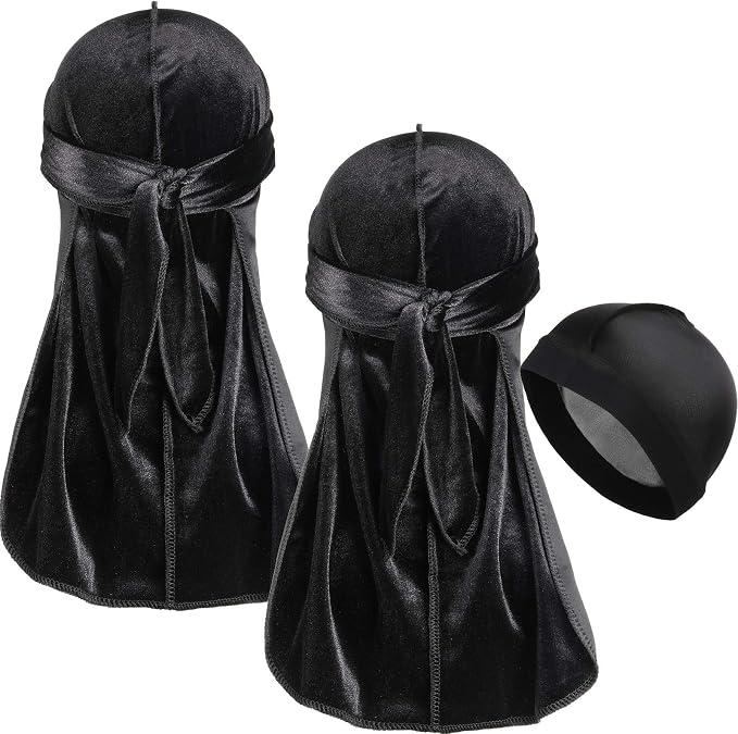 2 Pezzi Durag in Velluto Cappello Coda Lunga Turbante Bandana Fasce Capelli con  Cappello Inferiore di Seta Simulazione Berretto Onda per Uomo e Donna :  Amazon.it: Abbigliamento