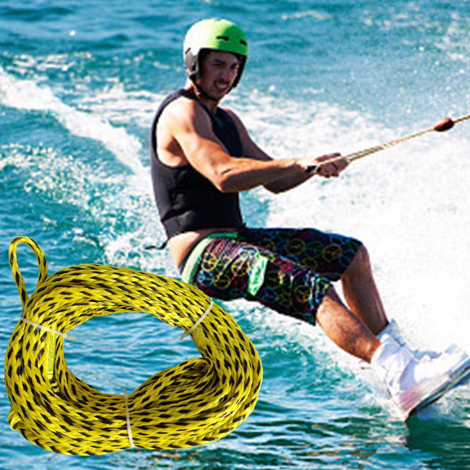 Corde de Remorquage pour Bouée Tractée, Corde de Remorquage de Bouée Flottante Robuste, Accessoire Fitness pour Activités Nautiques Natation Snorkeling Wakeboard Plage
