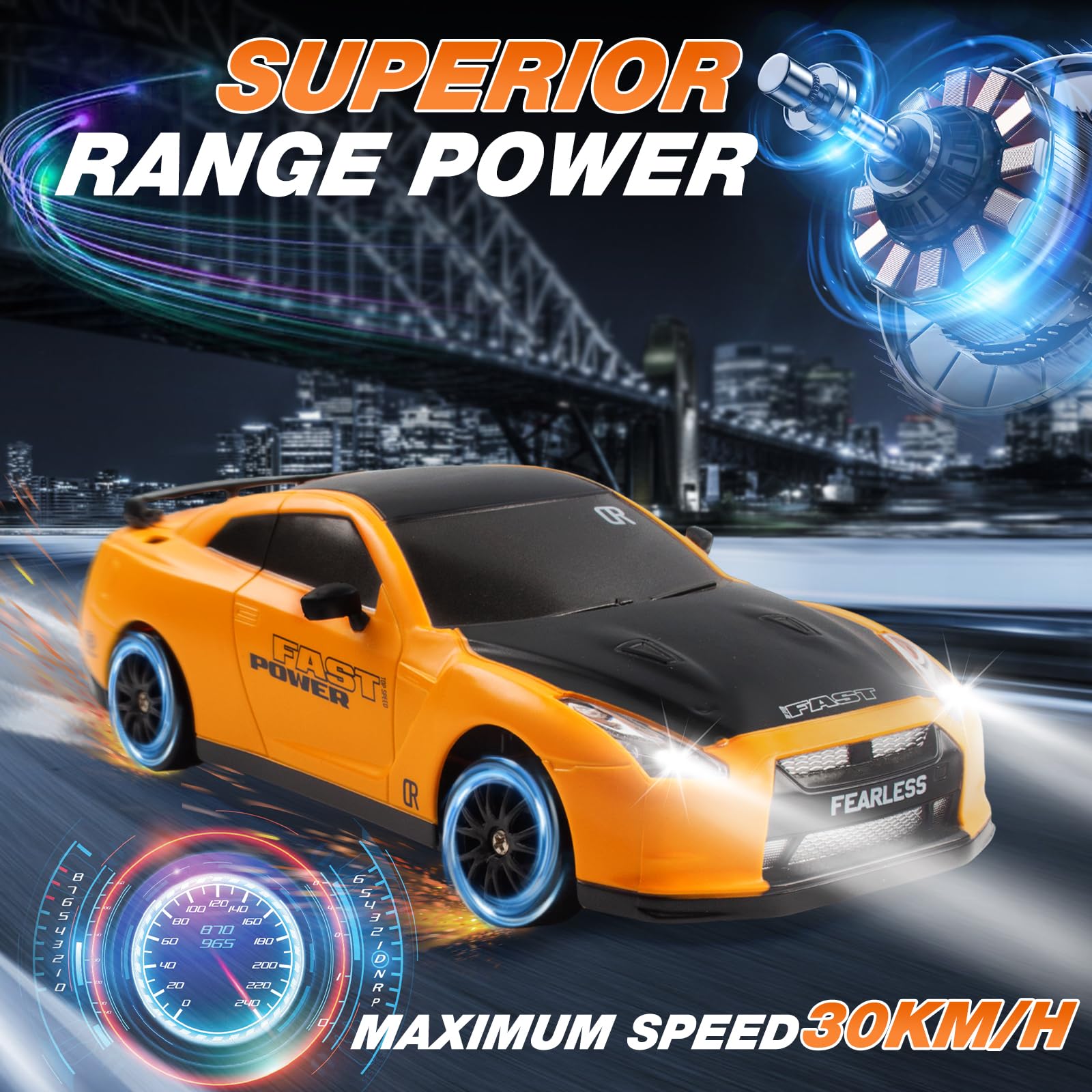 TGKYK RC Drift Car, 1:24 Macchina Radiocomandata con Luci