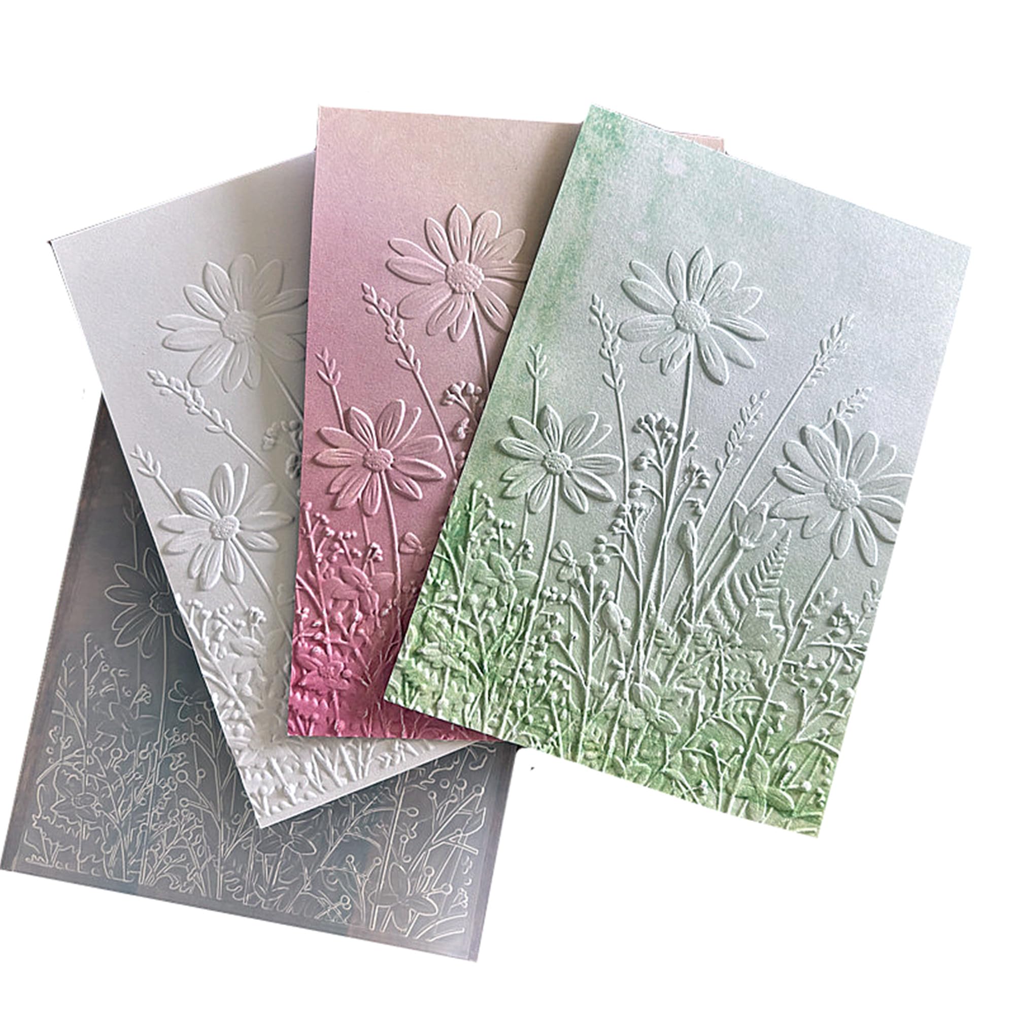 DIYology 3D Wildflowers Embossing Folders for Card Making, 3 d Daisy Embossing Folder Template for DIY Paper Crafting Scrapbooking Polymer Clay Decoration