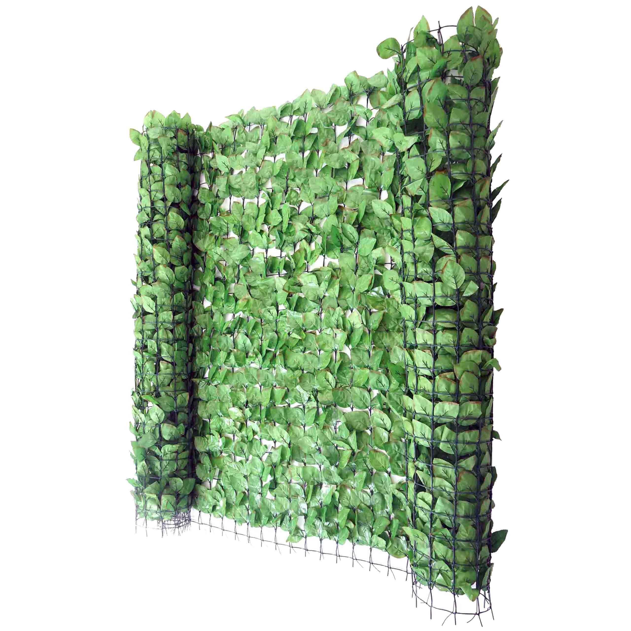 Balkonsichtschutz T811, Buchenhecke Sichtschutz Windschutz Verkleidung für Terrasse Zaun - 300x150cm hell