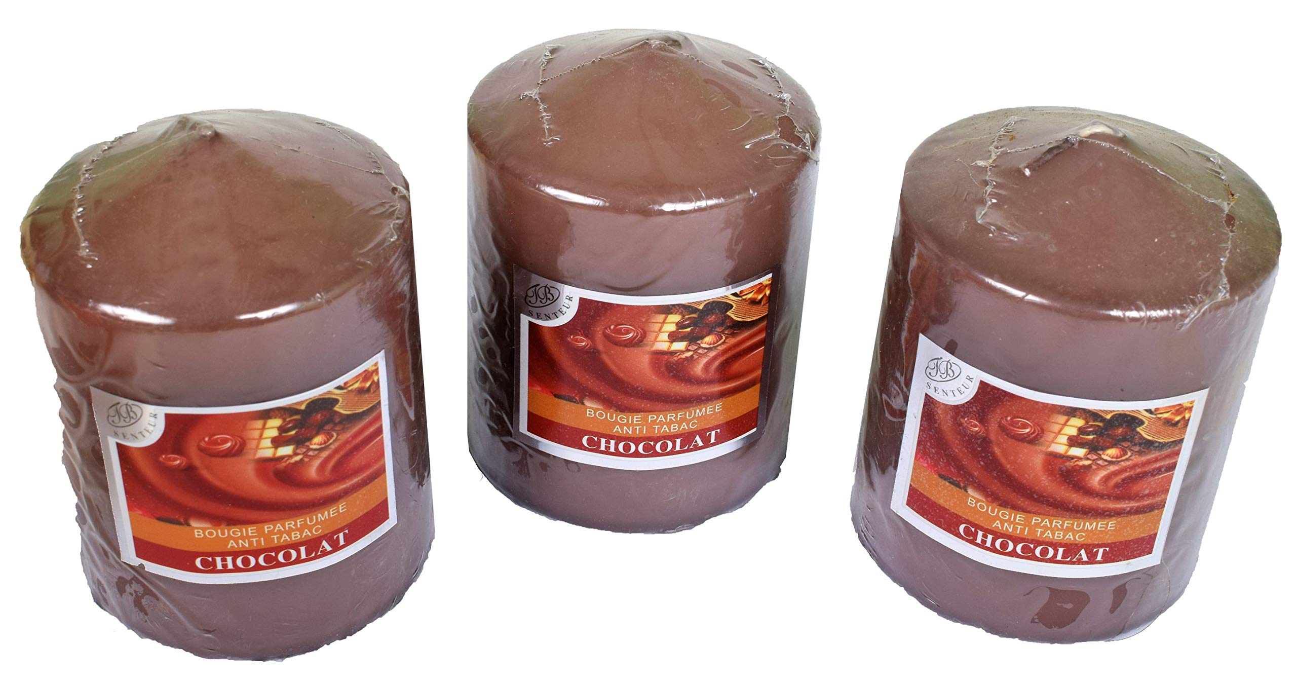 Velas votivas decorativas perfumadas antitabaco Chocolate 7,5x10 cm 40 h Lote 3