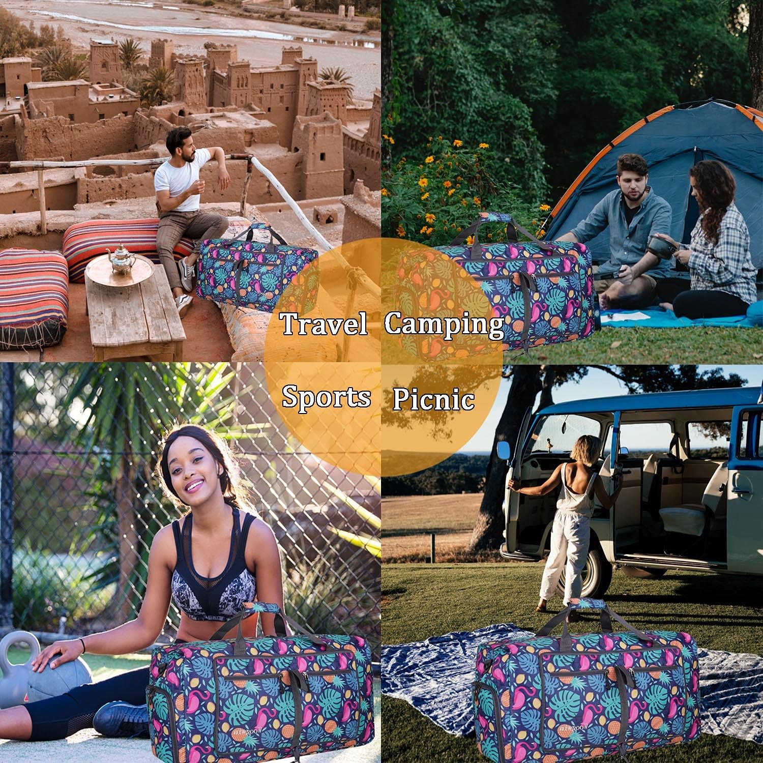 Woogwin Travel Duffel Bag Large Foldable Waterproof Overnight Bag for Beach Swim Bags Pool Sports Gym - Image 7