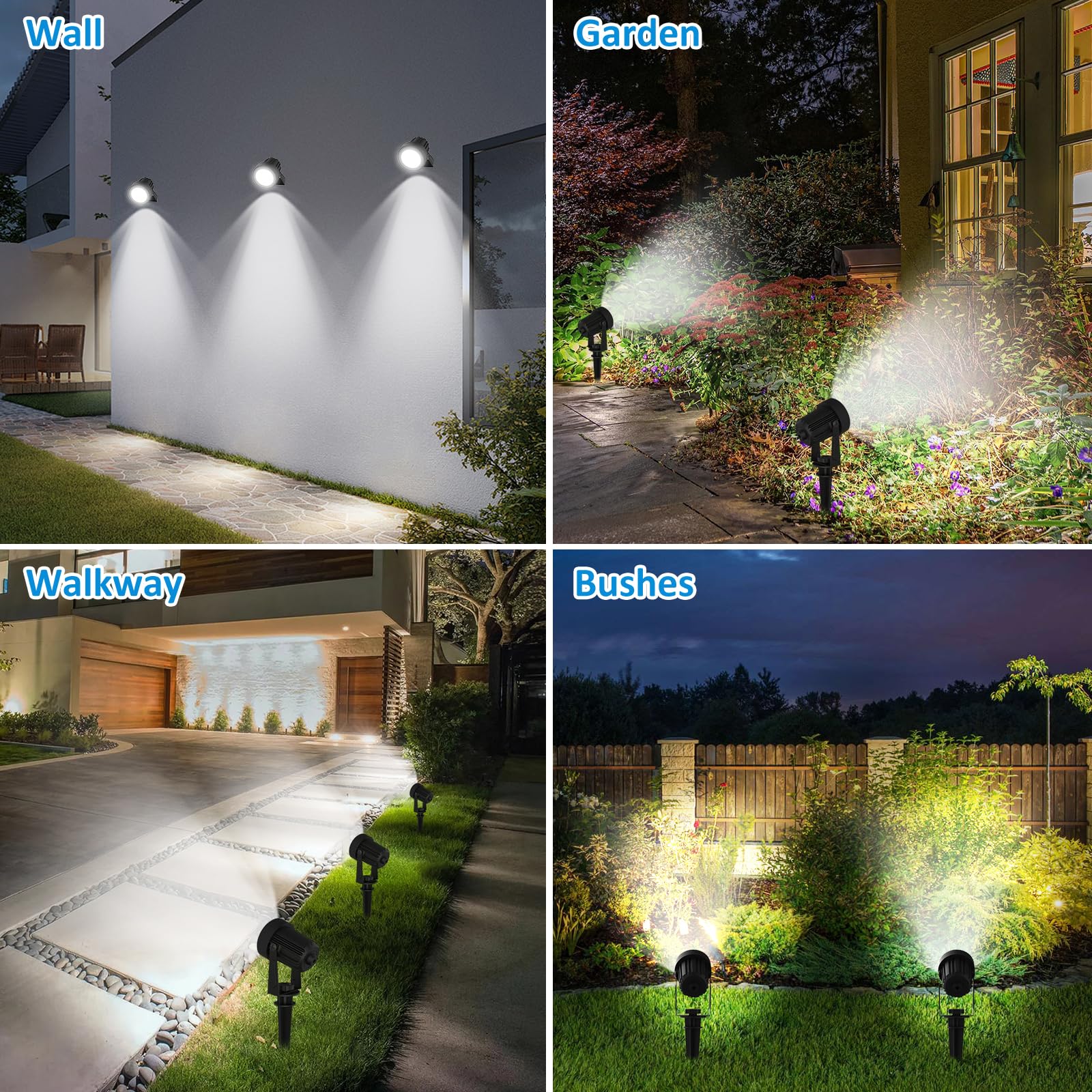 Luces De Jardin Solares Exterior NATPOW Foco Solar Exterior Para Jardín, Luces Led Exterior Solares 2 En 1, Luz Solar Jardin Impermeable IP65, Foco Solar Auto-ON/OFF Para Árboles, Patio, Sendero De Jardín