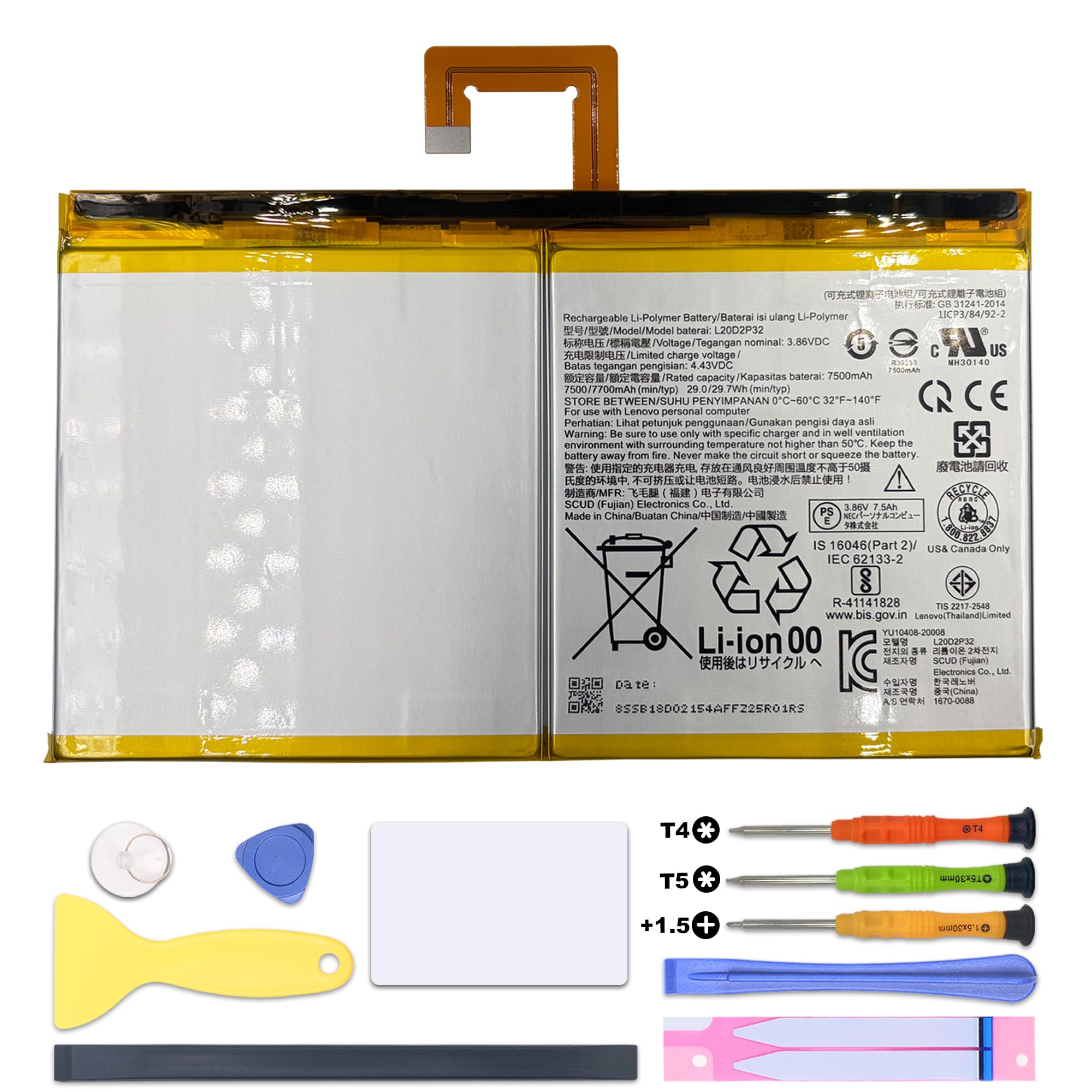 Amazon.com: CENIFENX L20D2P32 Battery Replacement for Lenovo Tab