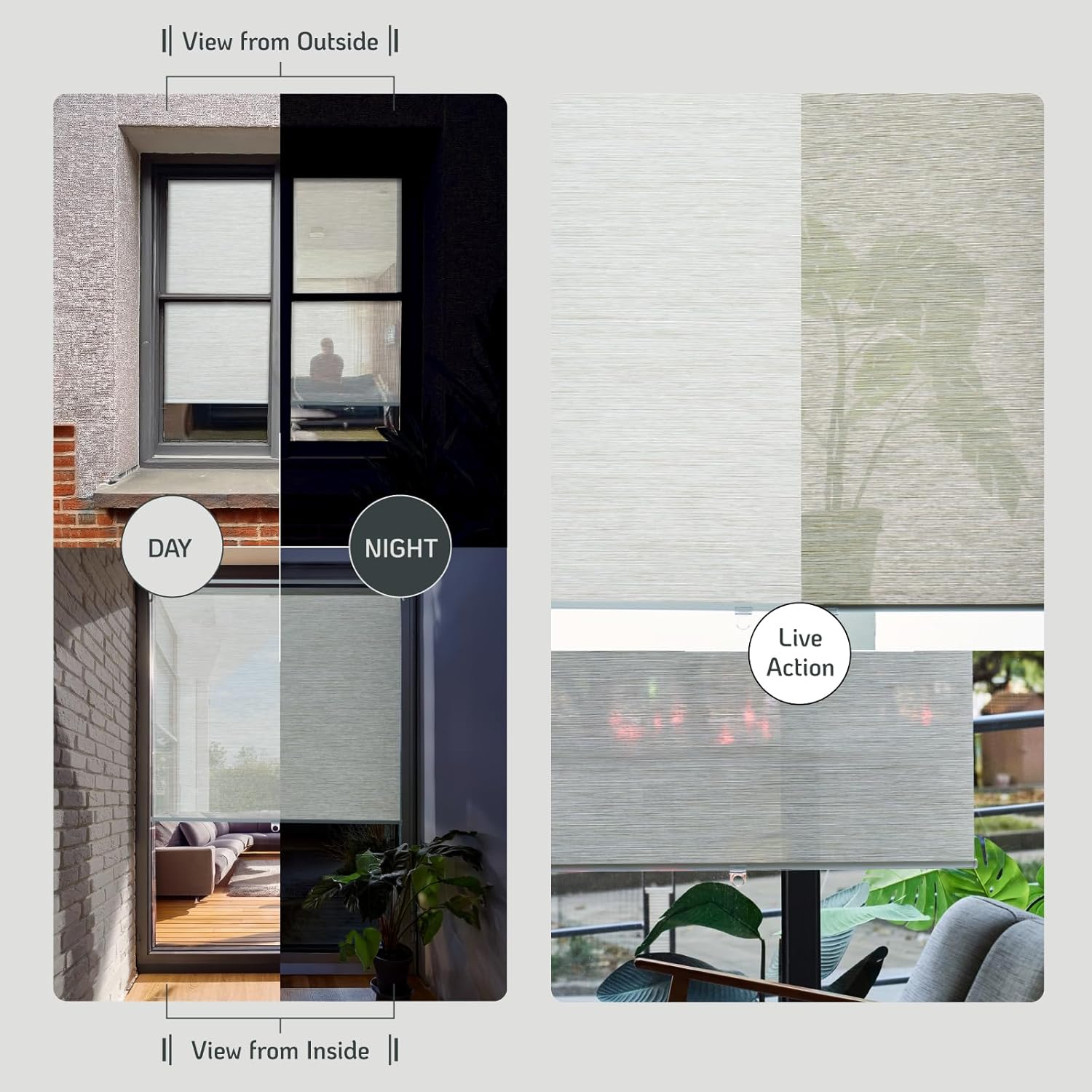 Woven Paper Roller Shades – Light Filtering Cordless Window Blinds – Natural Look, Safe for Kids & Pets, Perfect for Kitchen, Living Room & Office(Beige Cream, 35" W x 72" H)