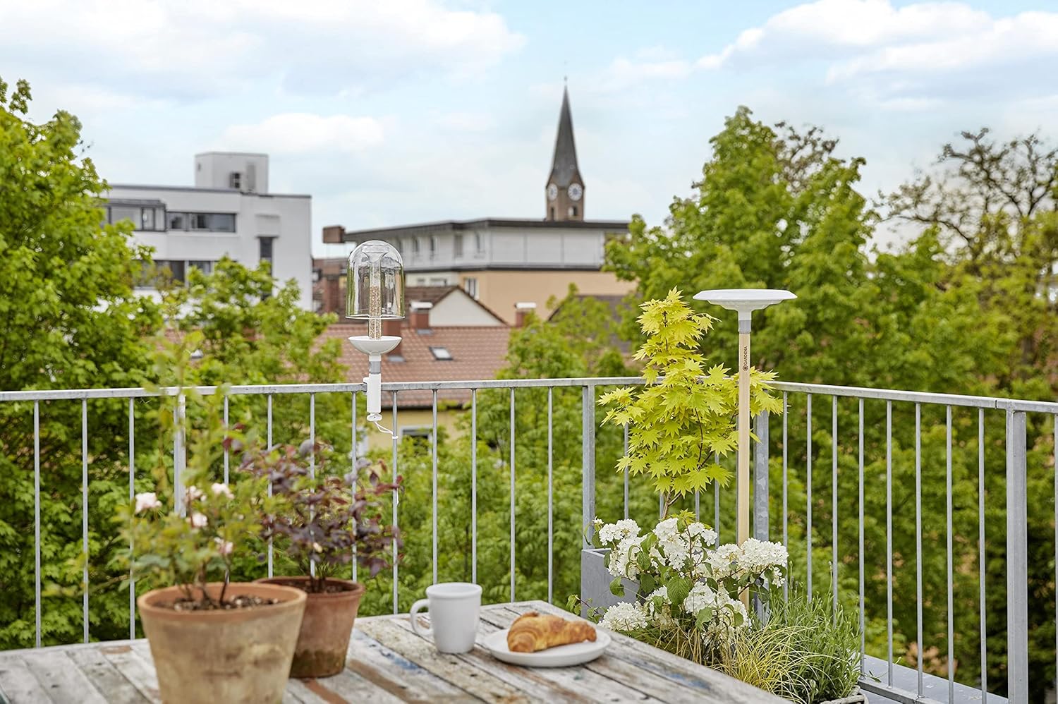 Gardena ClickUp! Bird Bath: Modern Bird Bath with 25 cm Diameter, can be Combined with The ClickUp! Handle or The ClickUp! Balcony Bracket, Easy to use (11420-20)