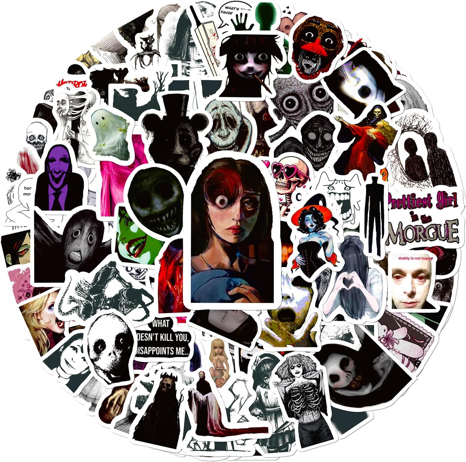 Amazon.com: Horror Scream Ghostface Stickers [50Pack], Halloween Horror ...