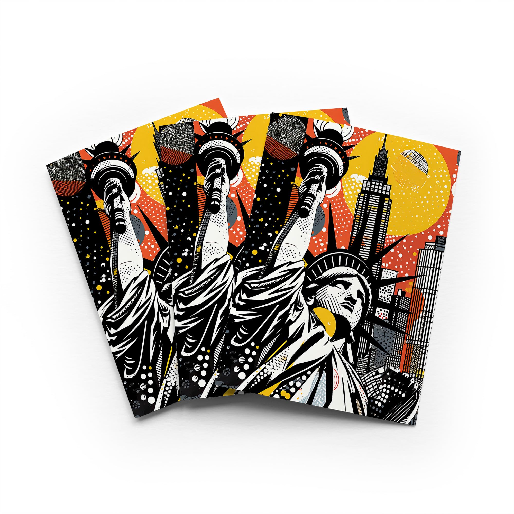 New York Collage Greeting Card NYC Pop Art Any Occasion Set of 3 Blank Inside 5x7 Inch 13x18 cm