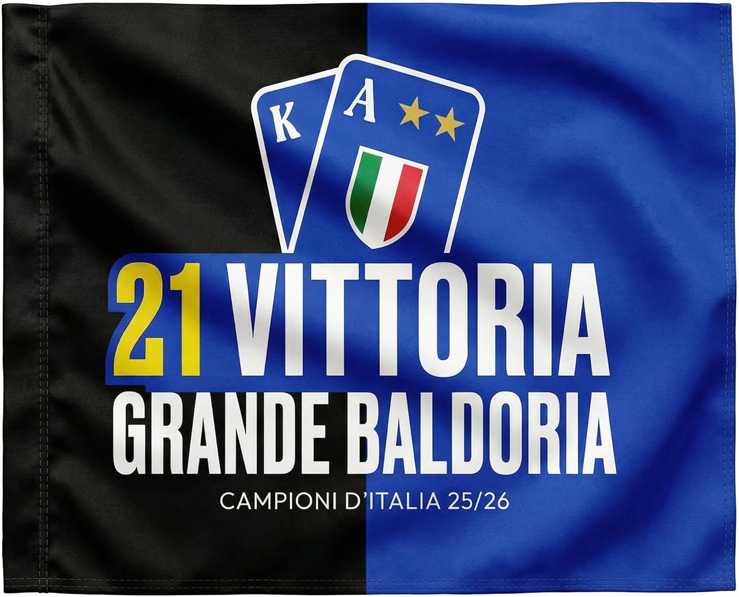 Bandiera Inter 21 Scudetto Neroazzurra Grande 100 * 150 cm - Stagione Scudetto 2025/26
