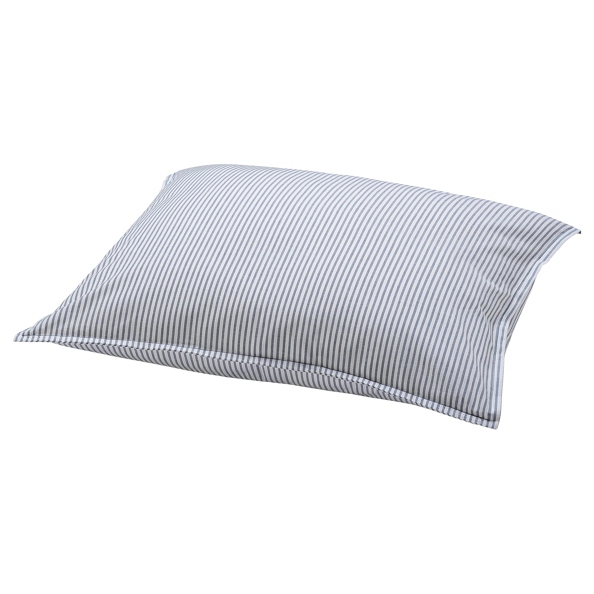Taie d'oreiller SOLFIBBLA anti plis 50x60 cm rayé blanc et bleu