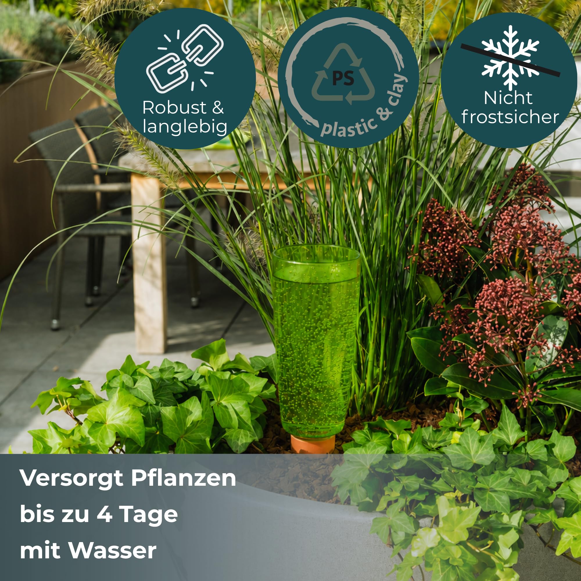 Scheurich Copa M Bewässerung Wasserspender Bewässerungskugel grün transparent (8, Grün)