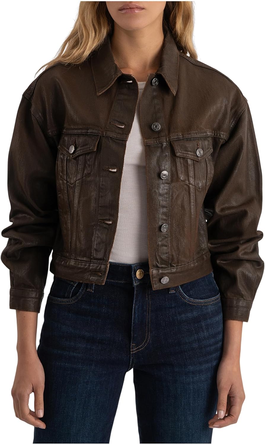 KUT from the Kloth womens Emrie - Coated Long Sleeve Denim Jacket