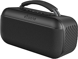 dbsono Portable Bluetooth Speaker Wireless: 60W SoundPulse 2.0 with BassBoost, Loud Party Speakers, Unlimited Pairing, TWS for Outdoor & Indoor, Beach Vacation Essential, Black