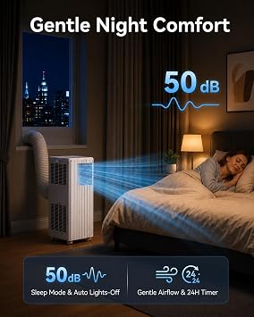 GarveeLife 8000 BTU Portable Air Conditioner for Bedroom Office Dorm, Compact Room AC Unit Cools up to 350 Sq Ft, 3-in-1 Cooling Dehumidifier Fan with Remote Control, Window Kit, White