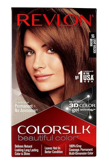 Revlon Colorsilk Beautiful Color, Permanent Hair Color with Keratin, 40ml + 40ml + 11.8ml - Light Golden Brown 5G (Pack of 1)