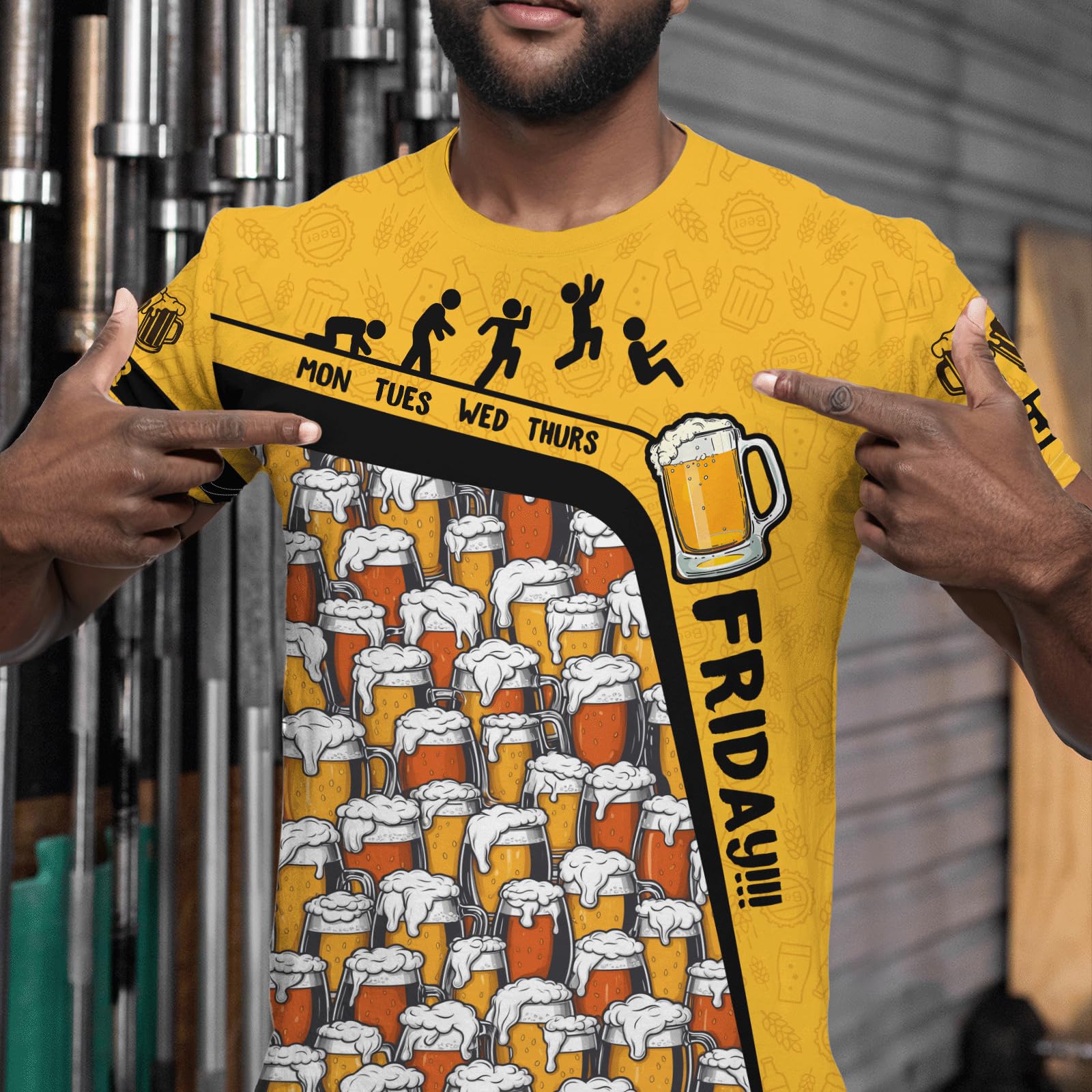 DFZ Oktoberfest Bierhemd Neuheit Tee Lustig Kurzarm 3D Gedruckt Casual Urlaub T-Shirt für Männer Frauen